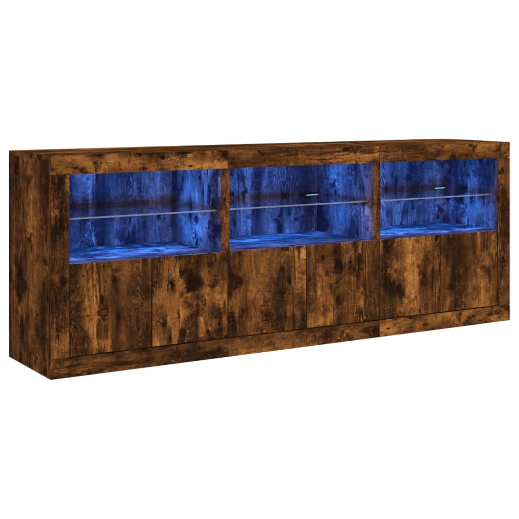 Ντουλάπι με LED Καπνιστή Δρυς 181,5x37x67 εκ. - Pakobazaar