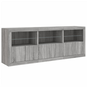 Μπουφές με LED Γκρι Sonoma 181,5x37x67 εκ.