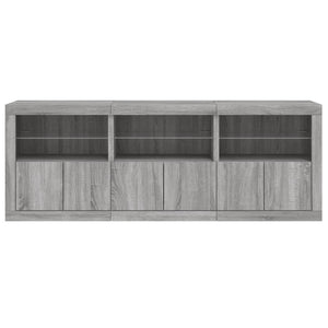 Μπουφές με LED Γκρι Sonoma 181,5x37x67 εκ.