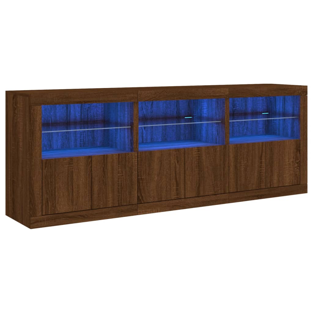 Ντουλάπι με LED Καφέ Δρυς 181,5x37x67 εκ.