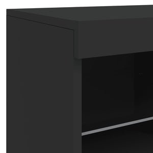 Μπουφές με Φώτα LED Μαύρος 202 x 37 x 67 εκ.