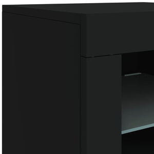 Μπουφές με Φώτα LED Μαύρος 202 x 37 x 67 εκ.