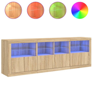 Μπουφές με LED Sonoma Δρυς 202 x 37 x 67 εκ.