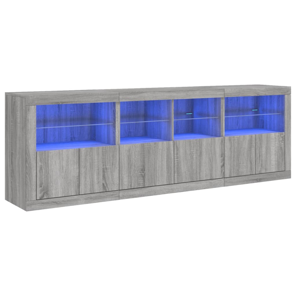 Μπουφές με LED Γκρι Sonoma 202 x 37 x 67 εκ. - Pakobazaar