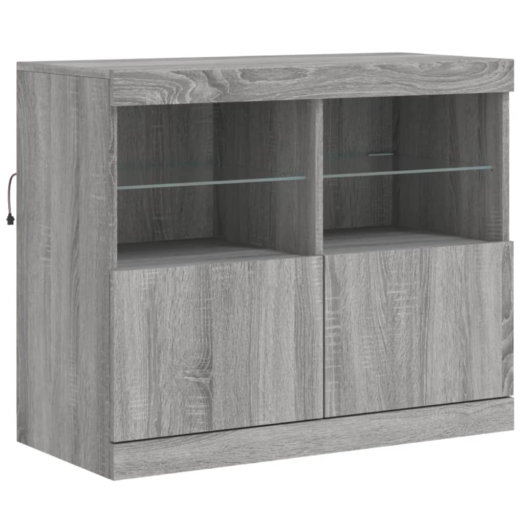 Μπουφές με LED Γκρι Sonoma 202 x 37 x 67 εκ. - Pakobazaar