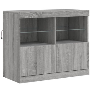 Μπουφές με LED Γκρι Sonoma 202 x 37 x 67 εκ.