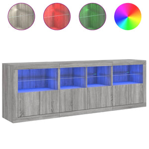Μπουφές με LED Γκρι Sonoma 202 x 37 x 67 εκ.