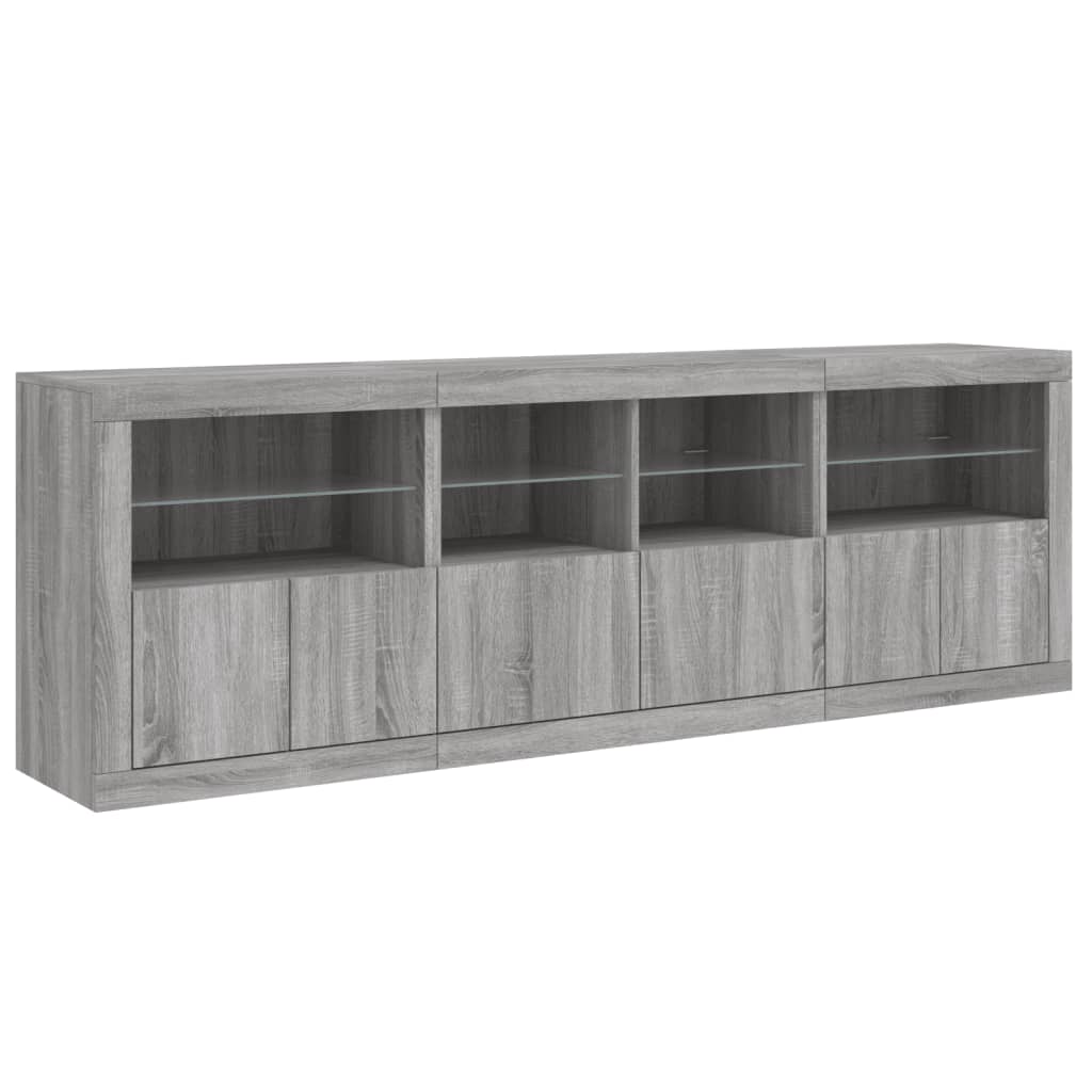 Μπουφές με LED Γκρι Sonoma 202 x 37 x 67 εκ. - Pakobazaar