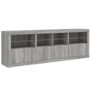 Μπουφές με LED Γκρι Sonoma 202 x 37 x 67 εκ.