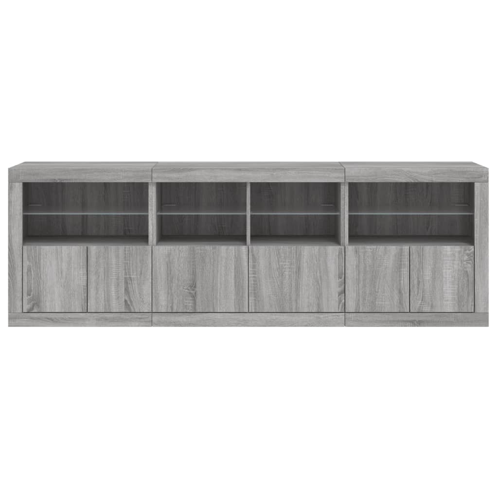 Μπουφές με LED Γκρι Sonoma 202 x 37 x 67 εκ. - Pakobazaar