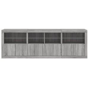 Μπουφές με LED Γκρι Sonoma 202 x 37 x 67 εκ.