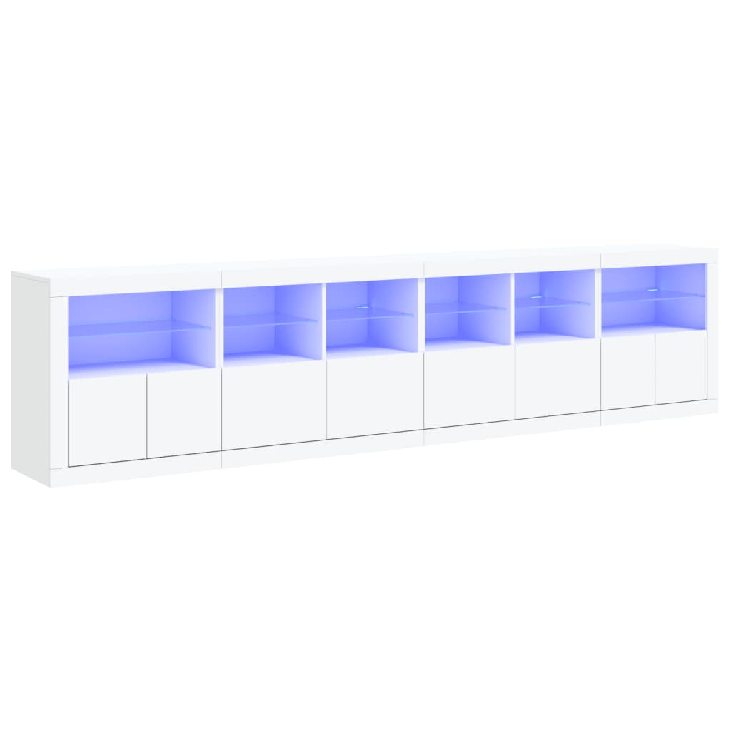 Μπουφές με Φώτα LED Λευκός 283x37x67 εκ.