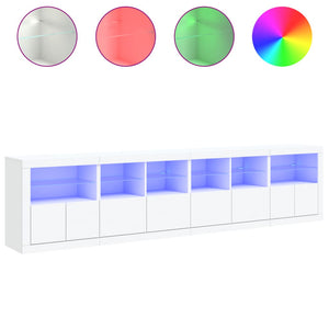Μπουφές με Φώτα LED Λευκός 283x37x67 εκ.