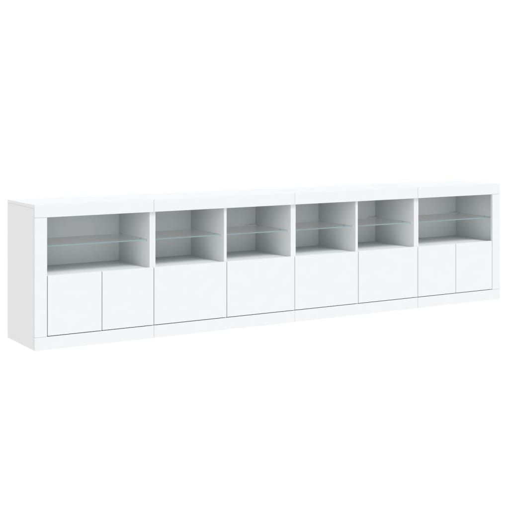 Μπουφές με Φώτα LED Λευκός 283x37x67 εκ.