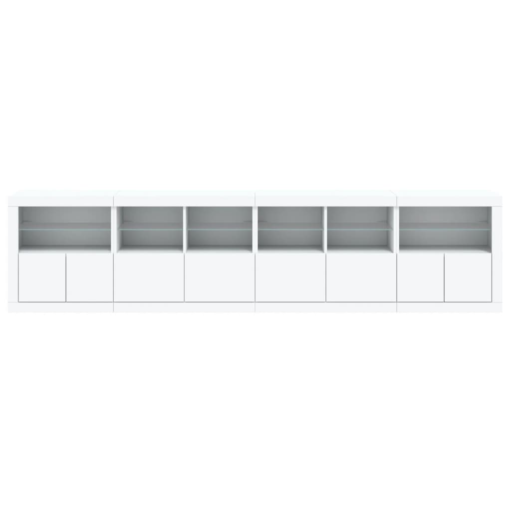 Μπουφές με Φώτα LED Λευκός 283x37x67 εκ.
