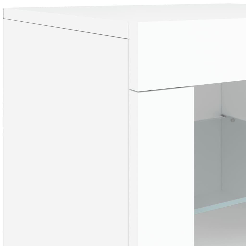 Μπουφές με Φώτα LED Λευκός 283x37x67 εκ.