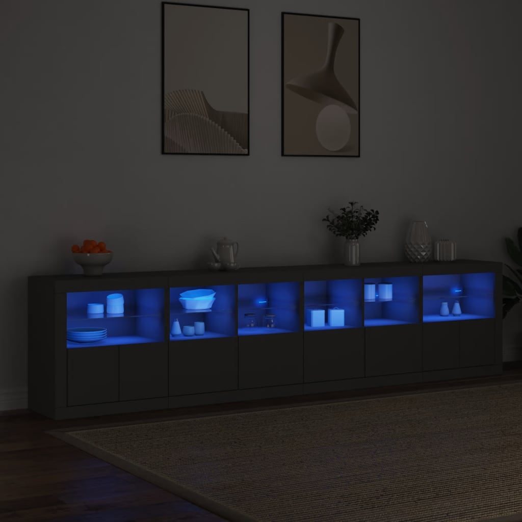 Μπουφές με LED Μαύρος 283 x 37 x 67 εκ.