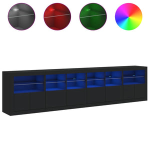 Μπουφές με LED Μαύρος 283 x 37 x 67 εκ.
