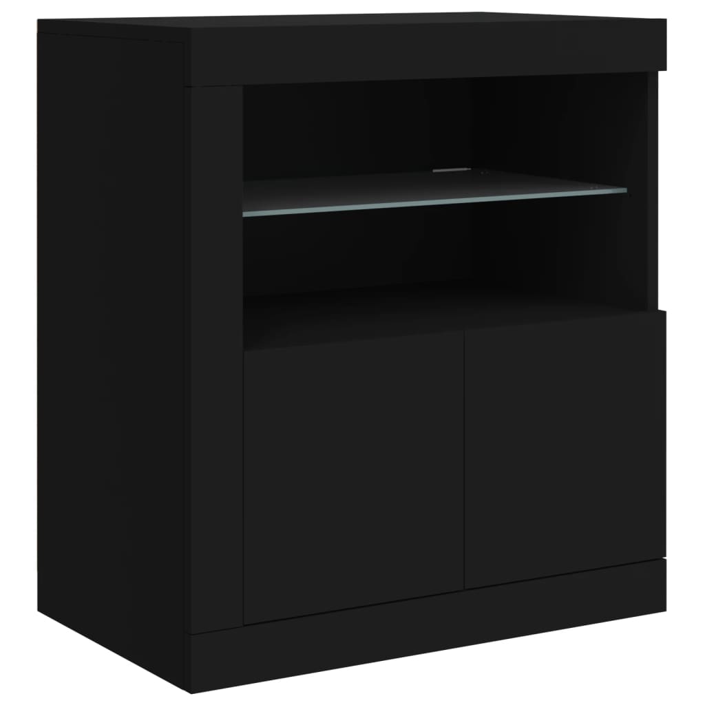 Μπουφές με LED Μαύρος 283 x 37 x 67 εκ.