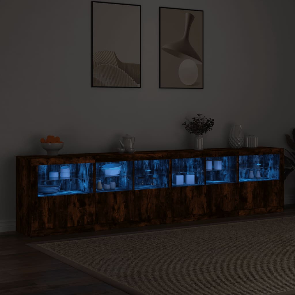 Μπουφές με LED Καπνιστή Δρυς 283 x 37 x 67 εκ. - Pakobazaar