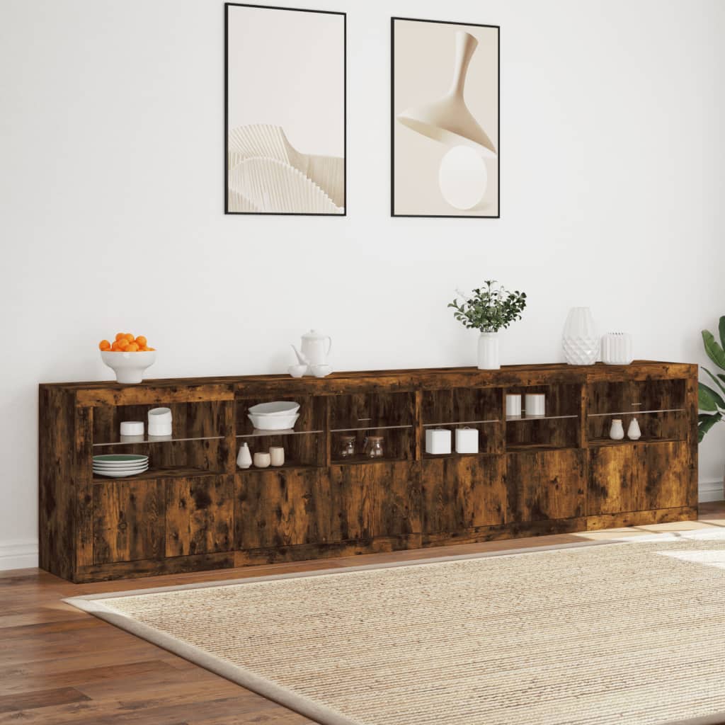 Μπουφές με LED Καπνιστή Δρυς 283 x 37 x 67 εκ. - Pakobazaar