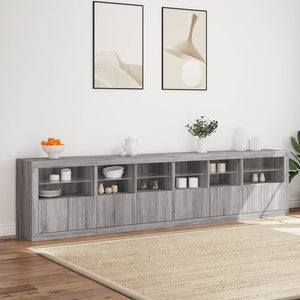 Μπουφές με LED Γκρι Sonoma 283 x 37 x 67 εκ.