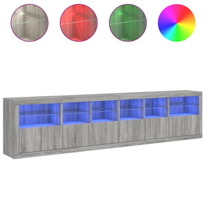 Μπουφές με LED Γκρι Sonoma 283 x 37 x 67 εκ.