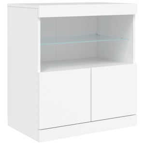 Μπουφές με Φώτα LED Λευκός 283 x 37 x 67 εκ.