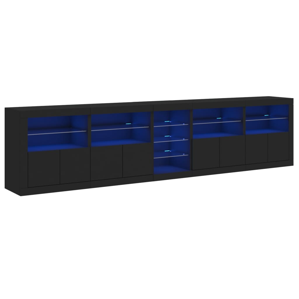 Μπουφές με LED Μαύρος 283 x 37 x 67 εκ.