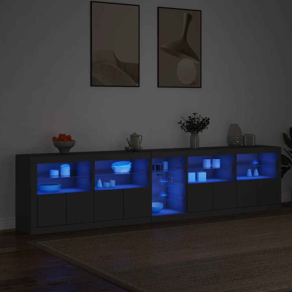 Μπουφές με LED Μαύρος 283 x 37 x 67 εκ.