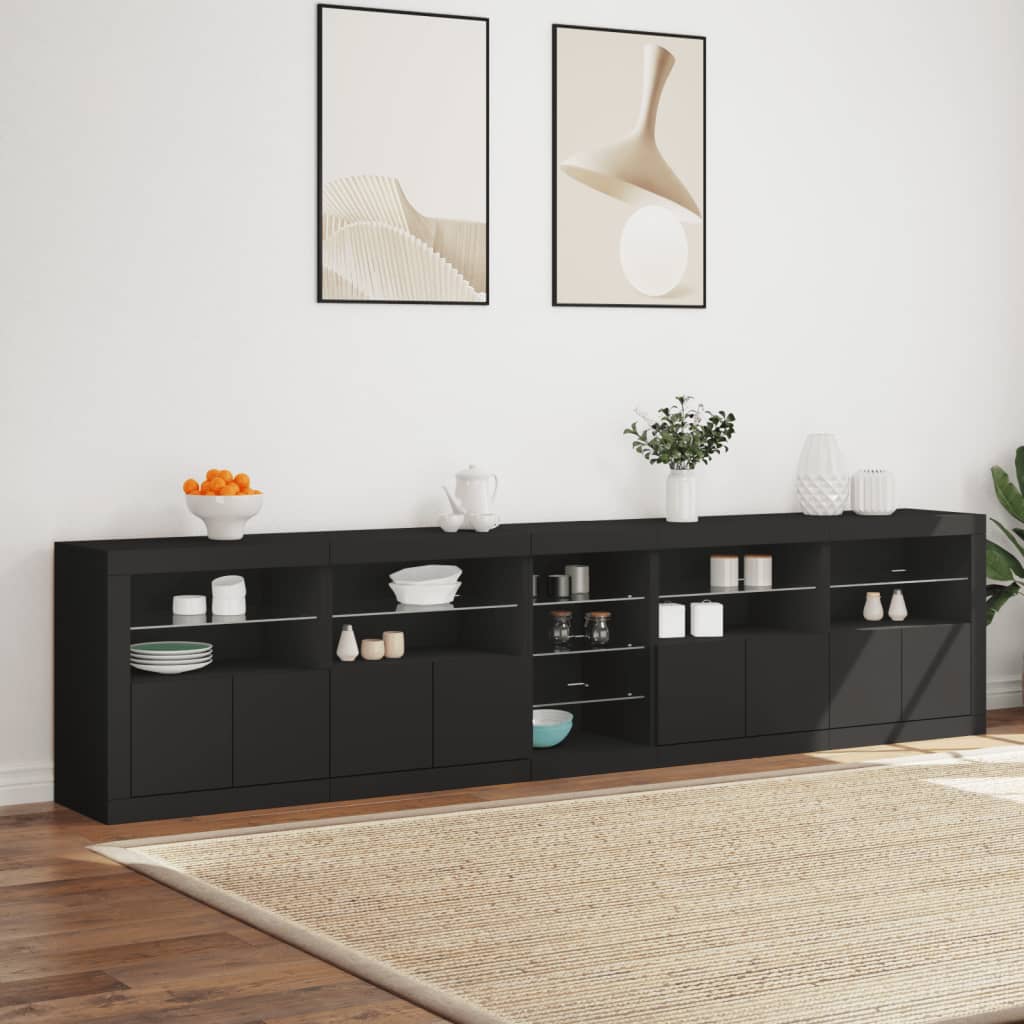 Μπουφές με LED Μαύρος 283 x 37 x 67 εκ.
