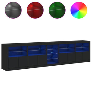 Μπουφές με LED Μαύρος 283 x 37 x 67 εκ.