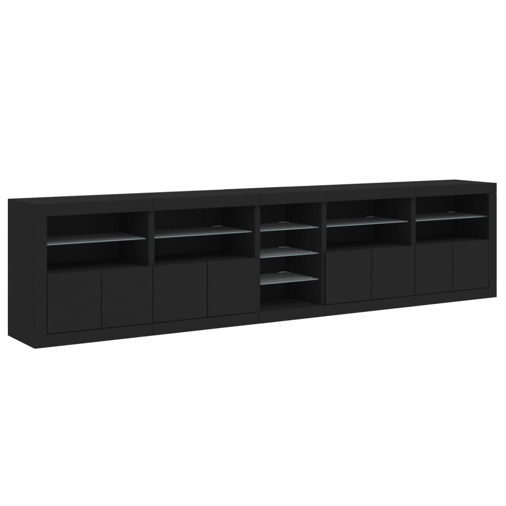 Μπουφές με LED Μαύρος 283 x 37 x 67 εκ.