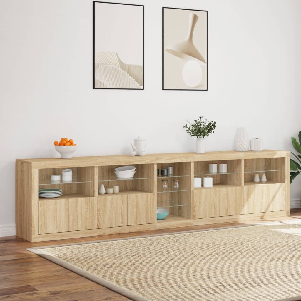 Μπουφές με LED Sonoma Δρυς 283 x 37 x 67 εκ.
