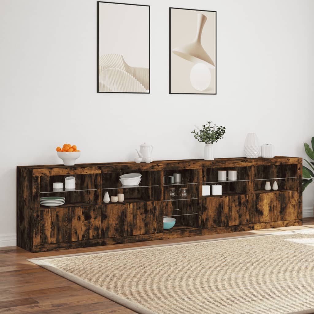 Μπουφές με LED Καπνιστή Δρυς 283 x 37 x 67 εκ. - Pakobazaar