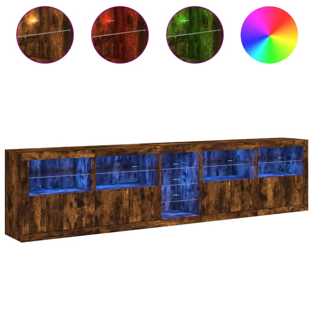 Μπουφές με LED Καπνιστή Δρυς 283 x 37 x 67 εκ. - Pakobazaar