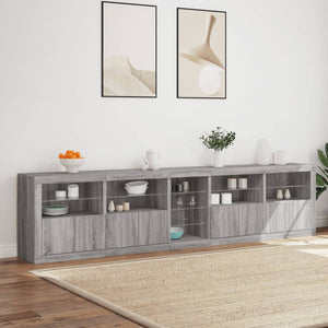 Μπουφές με LED Γκρι Sonoma 283 x 37 x 67 εκ.