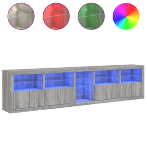 Μπουφές με LED Γκρι Sonoma 283 x 37 x 67 εκ.