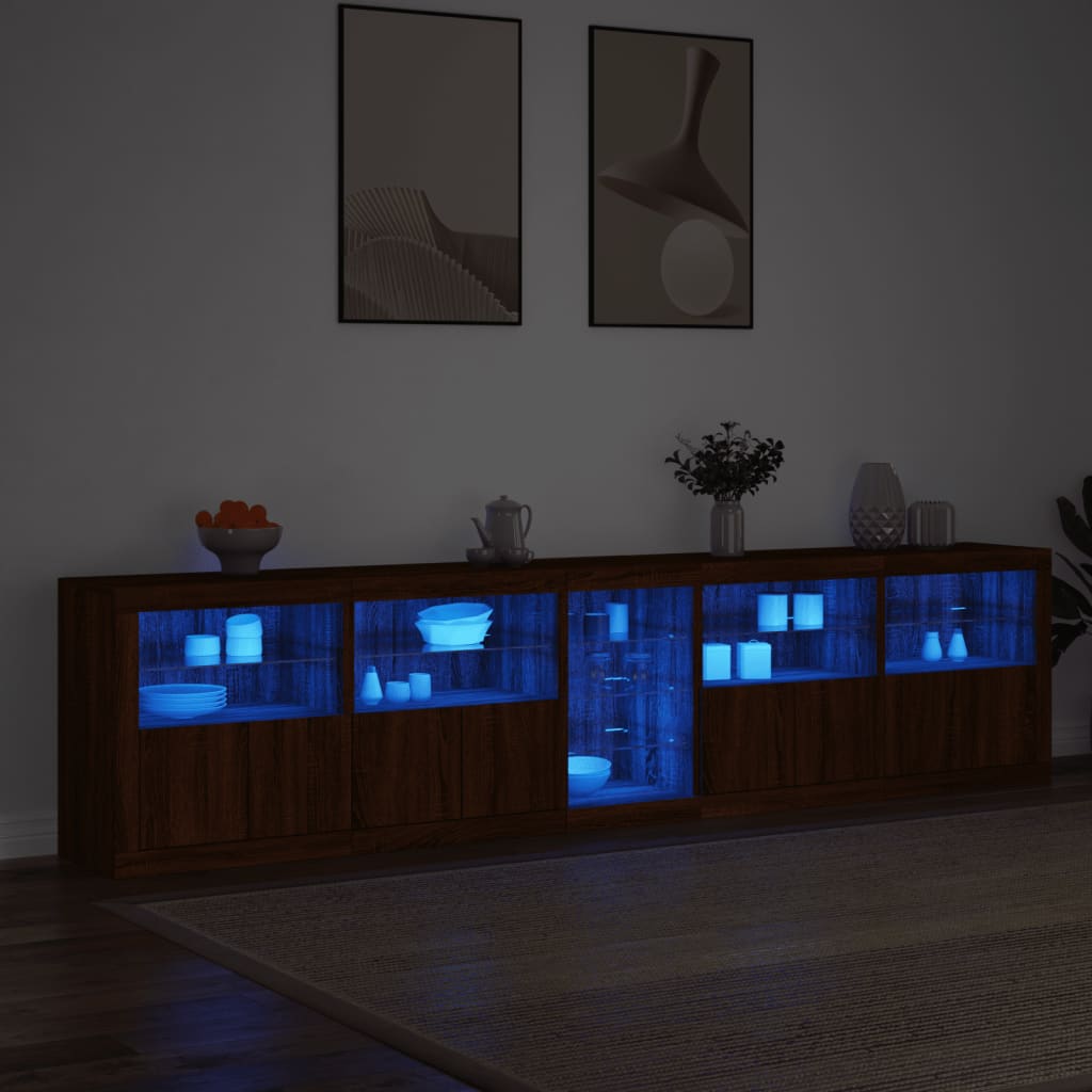 Μπουφές με LED Καφέ Δρυς 283 x 37 x 67 εκ.