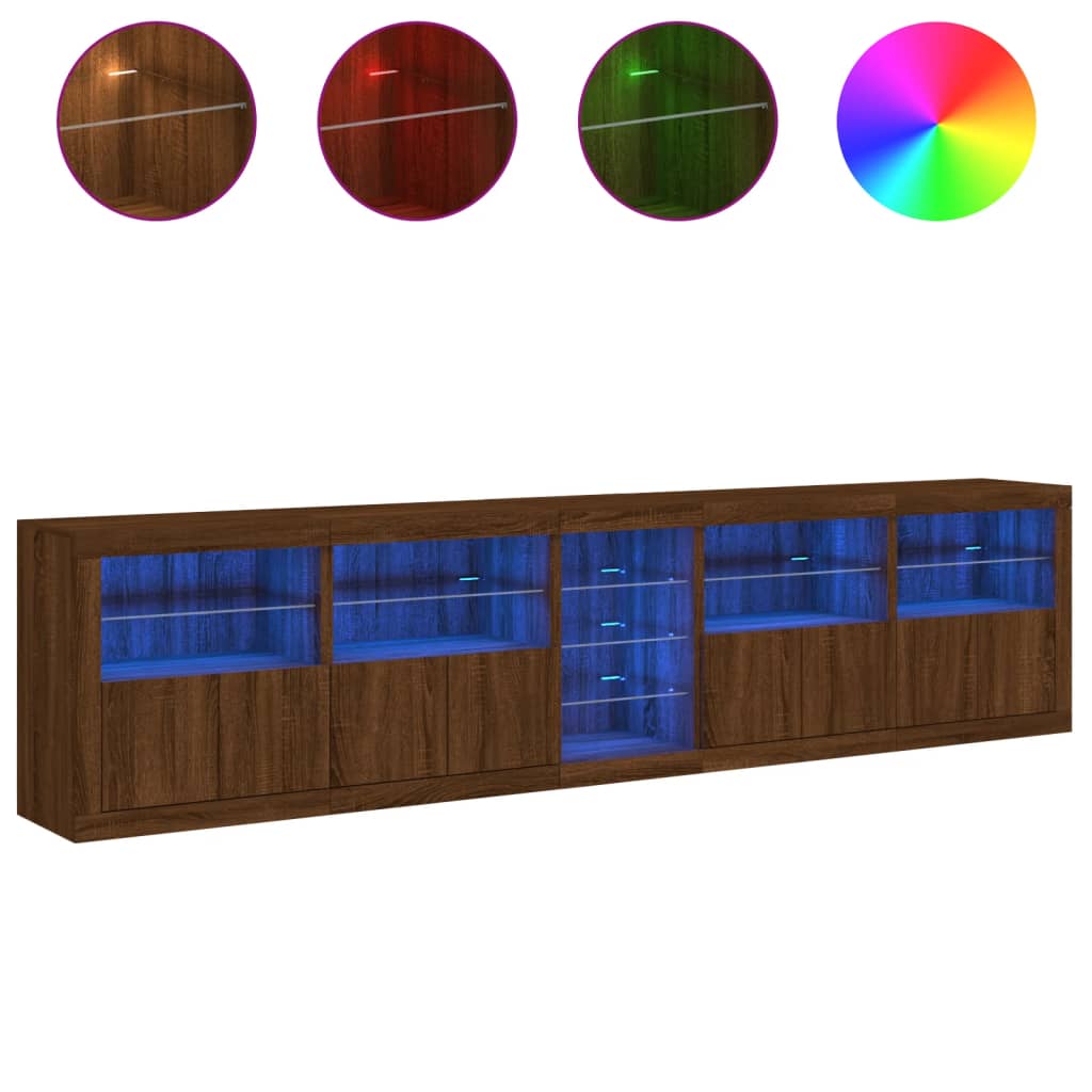 Μπουφές με LED Καφέ Δρυς 283 x 37 x 67 εκ.