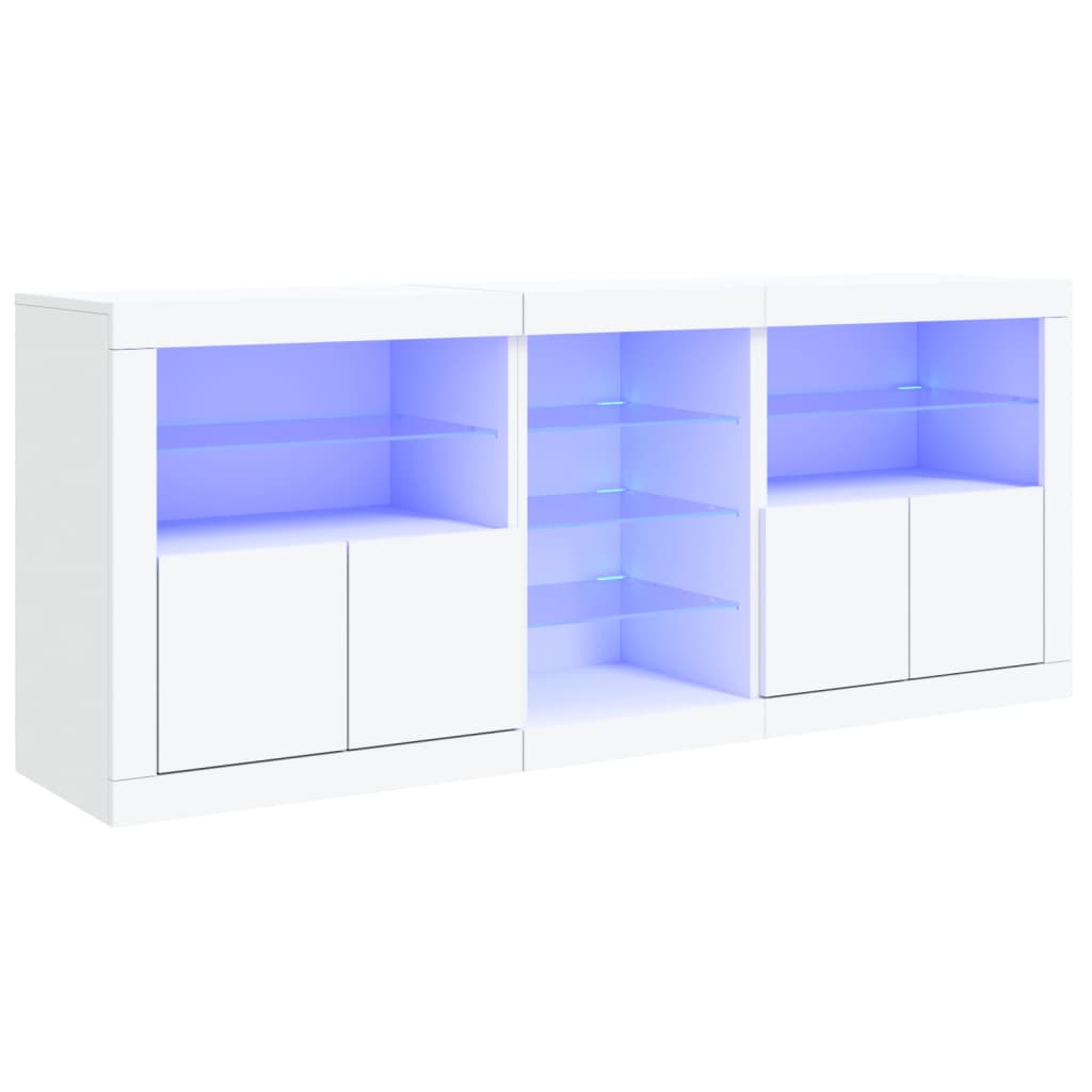Μπουφές με Φώτα LED Λευκός 162 x 37 x 67 εκ.