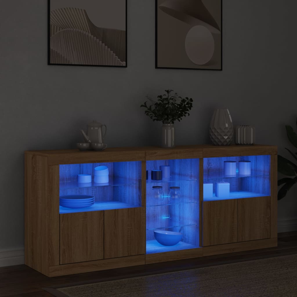 Ντουλάπι με LED Sonoma Δρυς 162x37x67 εκ.