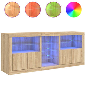 Ντουλάπι με LED Sonoma Δρυς 162x37x67 εκ.