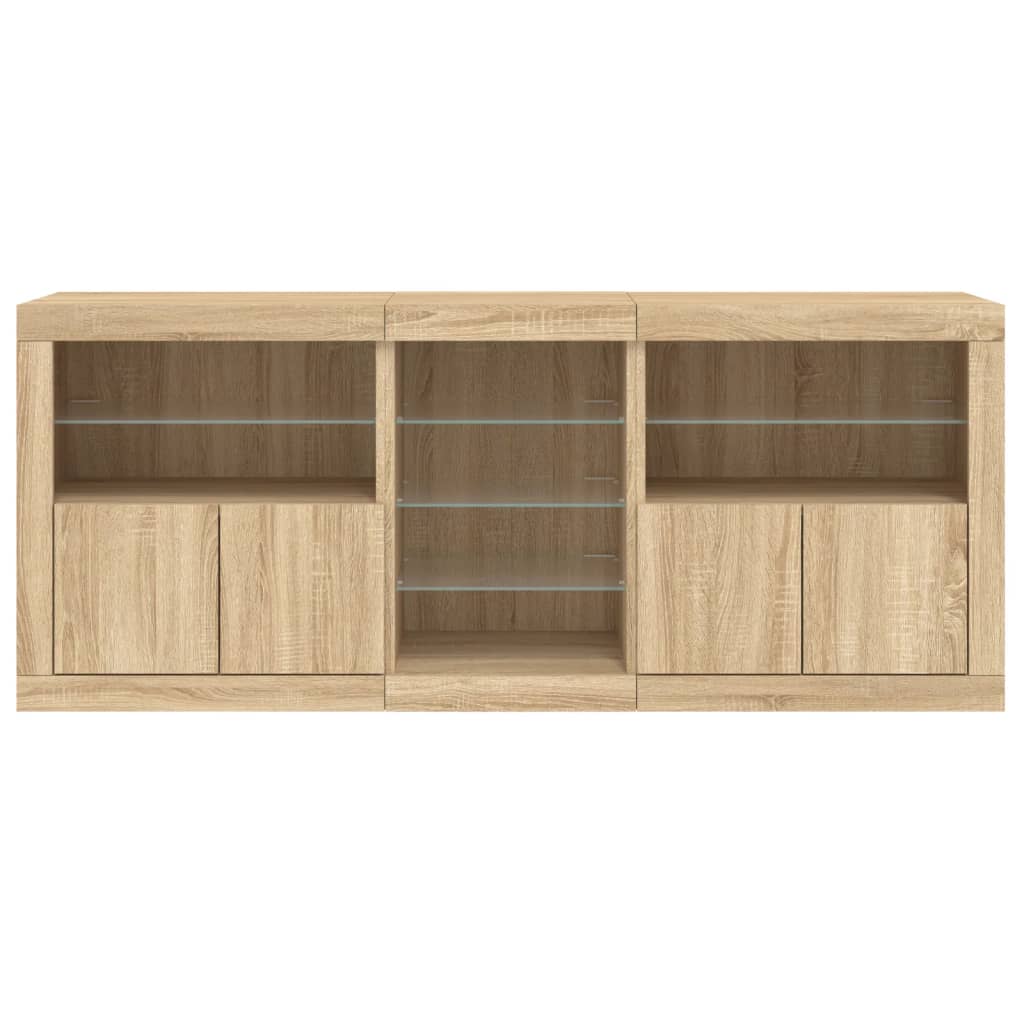 Ντουλάπι με LED Sonoma Δρυς 162x37x67 εκ.