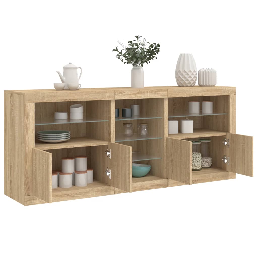 Ντουλάπι με LED Sonoma Δρυς 162x37x67 εκ.