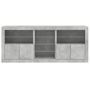 Ντουλάπι με LED Γκρι Σκυροδέματος 162x37x67 εκ.