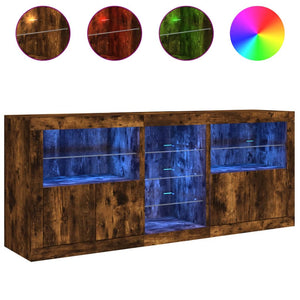 Ντουλάπι με LED Καπνιστή Δρυς 162x37x67 εκ.