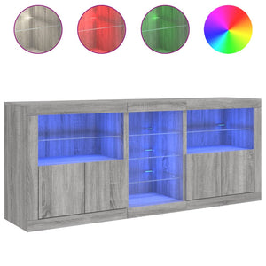 Μπουφές με LED Γκρι Sonoma 162x37x67 εκ.
