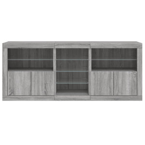 Μπουφές με LED Γκρι Sonoma 162x37x67 εκ.
