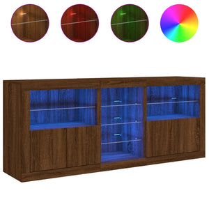 Ντουλάπι με LED Καφέ Δρυς 162x37x67 εκ.